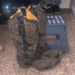 Black and gold Corral cowgirl boots